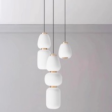日式现代简约餐厅设计师卧室吧台侘寂风艺术创意个性北欧玻璃吊灯