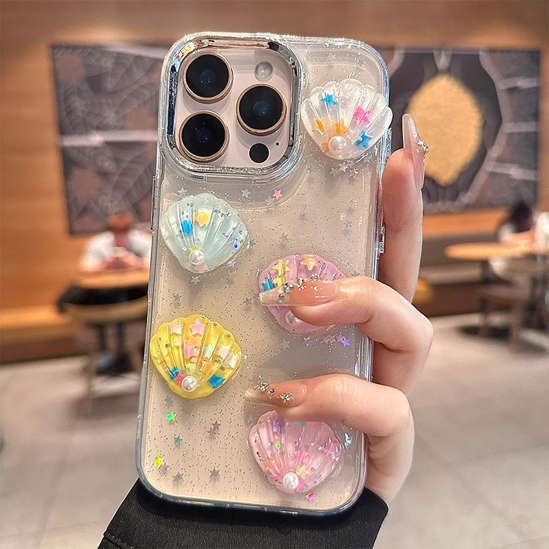 Suitable for Apple 17Pm Mobile Phone Case Iphone16 Glue Stereo Shell Pink Bear 15 Swan 14 Anti-Fall 12