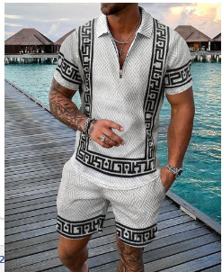 Nuevo europeo y americano transfronterizo de los hombres 3 Polo camisa traje de solapa de manga corta Jersey casual camiseta de los hombres de una sola pieza de entrega