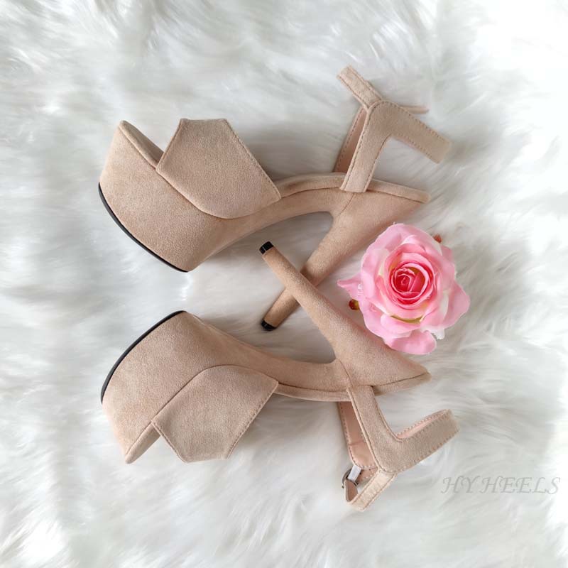 Sandal cao gót 15cm quai khóa phong cách dự tiệc thanh lịch — Đỏ mơ, Đen Đỏ, Đỏ rượu, Màu đen chi tiết 1