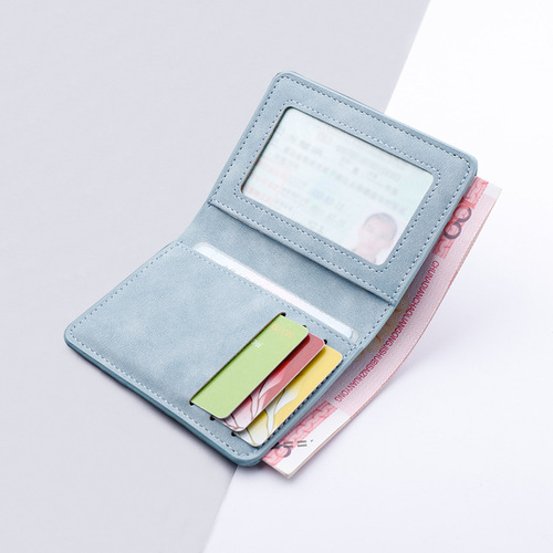 Mini small wallet card holder for men, ultra-thin multi-functional driver's license leather case, multi-card slot ID card holder, vertical card holder for women