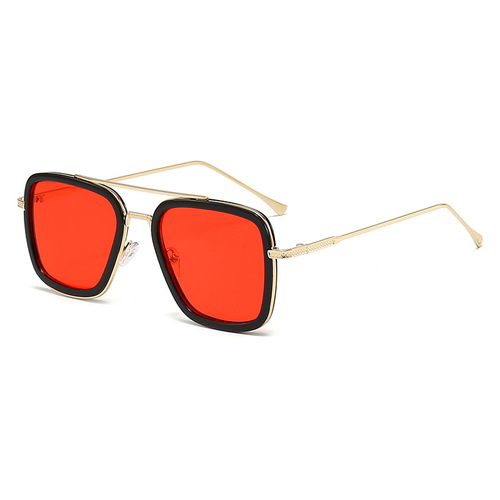 New Iron Man European and American sunglasses men's trendy glasses fashion square frame Spider-Man same style sunglasses manufacturer wholesale