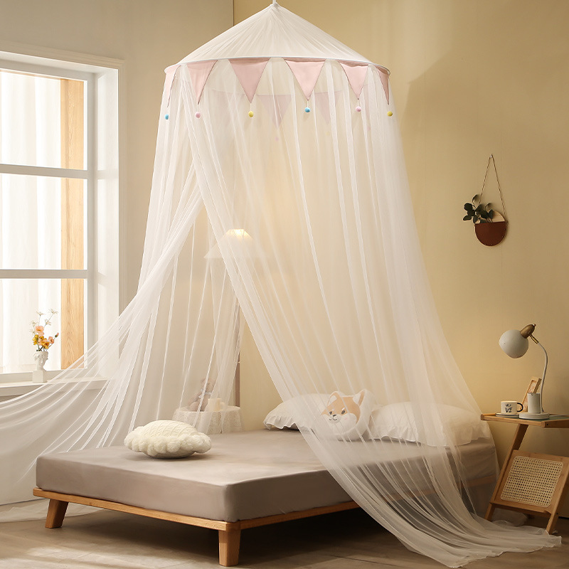 Sunshine Day No-Installation Home Dome Princess Mosquito Net for Double Bed, Ceiling-Mounted, Thickened and Encrypted Pattern Net, New