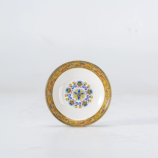 Gold-painted enamel 4-inch flavor plate single