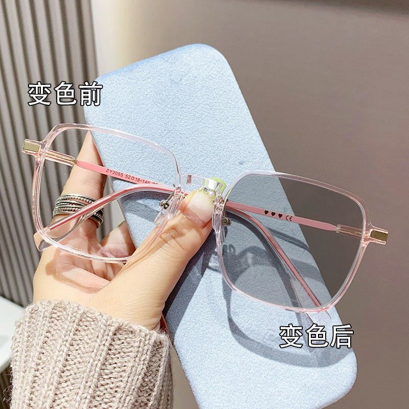 光感变色老花镜防蓝光时尚大框老花眼镜高级感女中老年专用老花镜|undefined