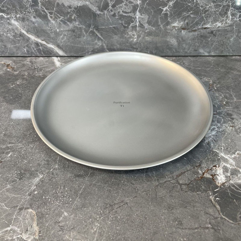 Korean Titanium Plate Single-Layer 20cm Dish Bone Plate Dinner Plate Outdoor Camping Style Home Barbecue Plate Purification Titanium Disc