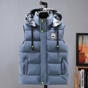 Autumn and Winter Middle School Student Vest Men's cotton and thickening Warm Ware Shoulder Jacket Young Fashion Couple Men's and Women's Vest