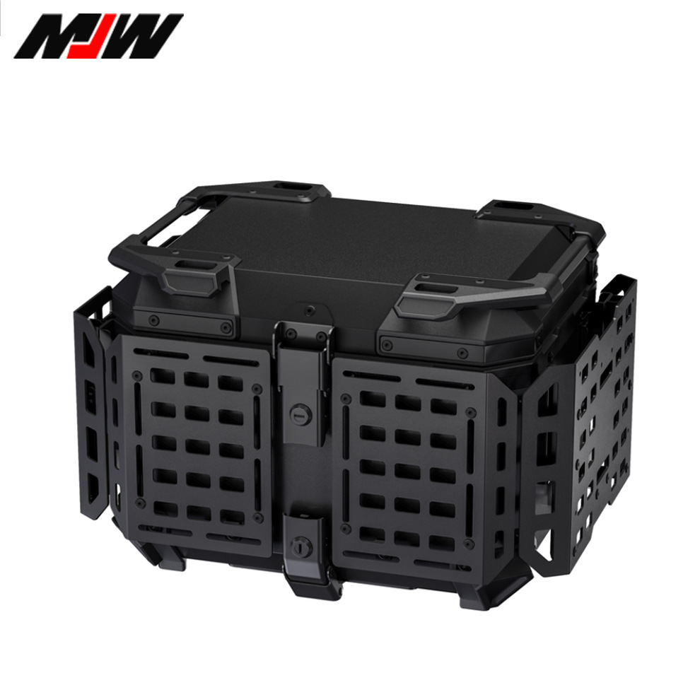 45L motocicleta de aleación de aluminio multifuncional armadura portátil con fondo coche eléctrico maletero negro