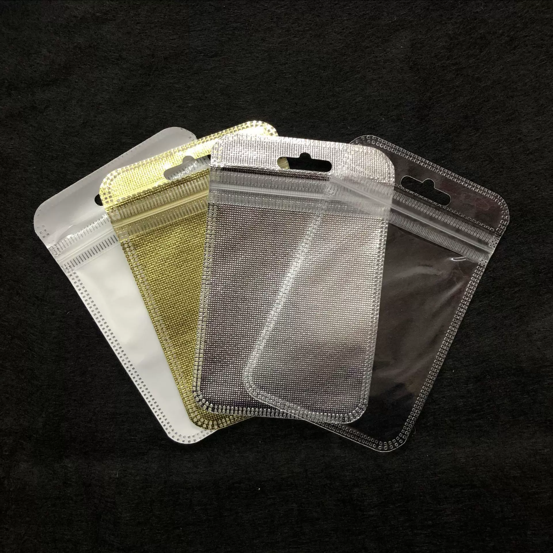 饰品袋透明袋子锁口袋 鱼钩工具塑料自封袋 手机支架指环扣小金袋