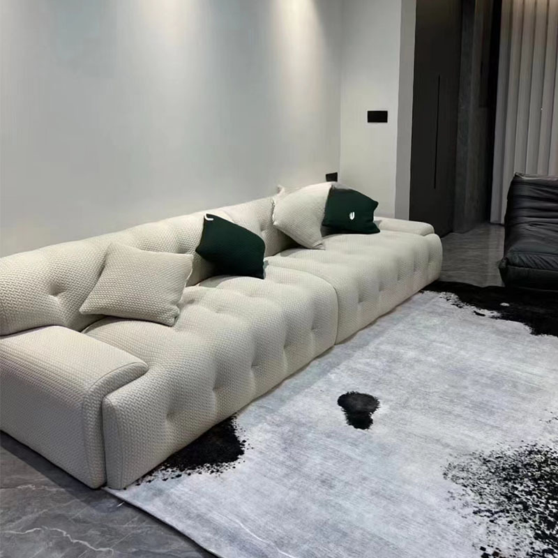 ¡Oferta especial! Rochborg sofá estilo italiano minimalista sala de estar pequeño apartamento en línea recta red negro tela diseñador de sofá