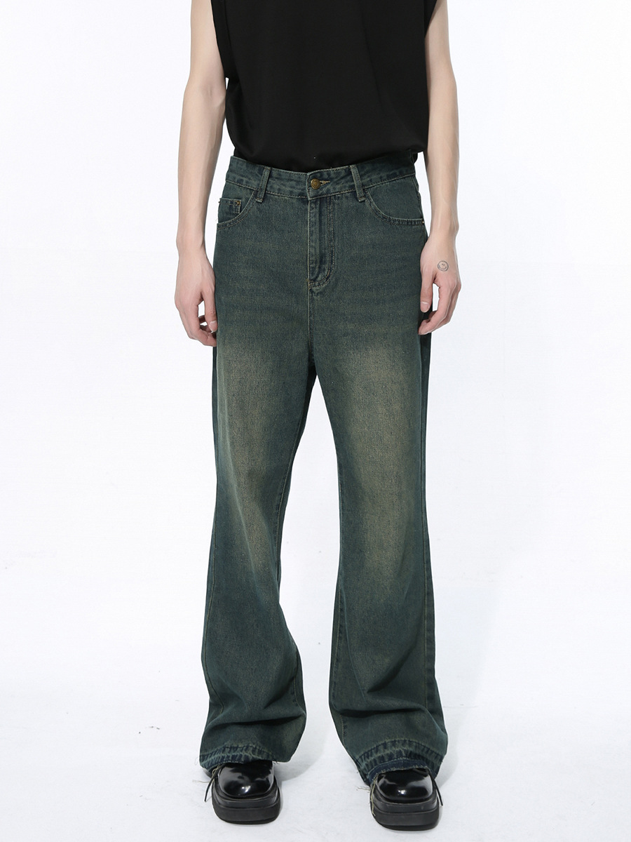 Mtlclothes ropa de Hombre | 2024 primavera nuevo retro apenado pantalones borla diseño micro Flared jeans