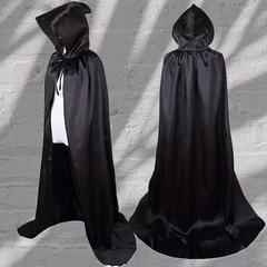 ハロウィンサテンマント cos 死マント吸血鬼ローブパーティー衣装大人と子供黒マント