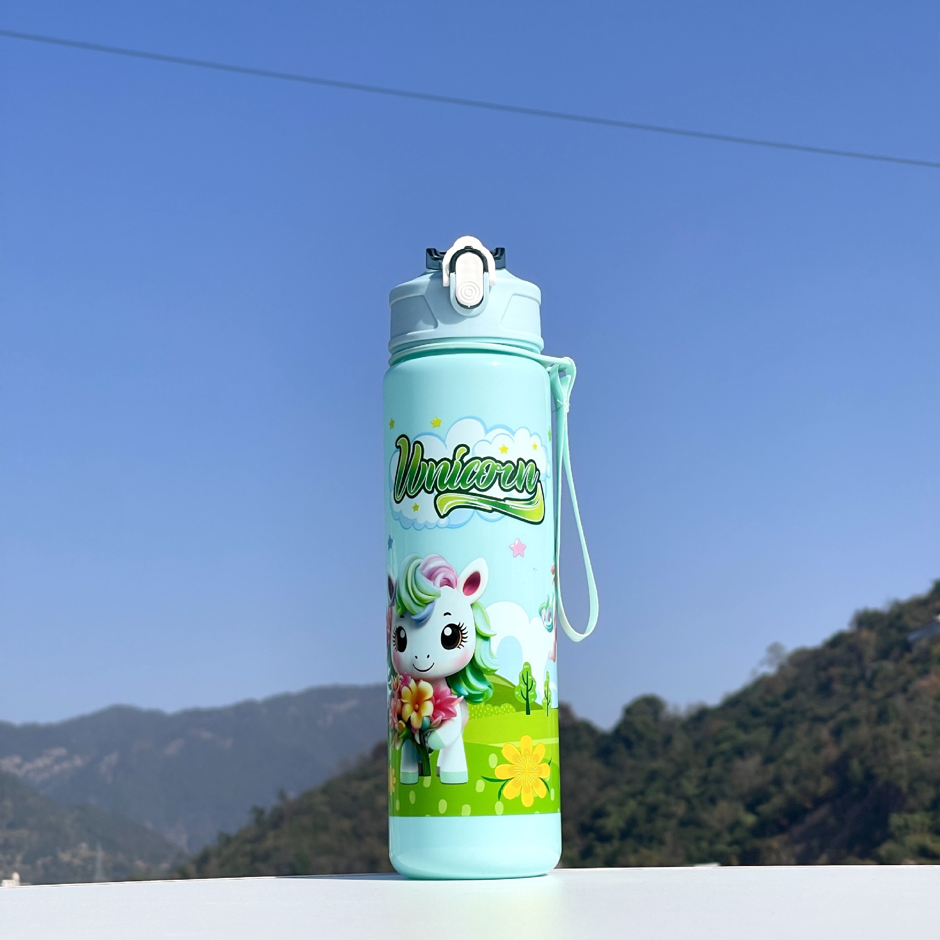 Taza de paja Kapi Barakatong con cierre Taza de mano Taza de plástico para deportes y fitness Taza de agua espacial para hombres y mujeres