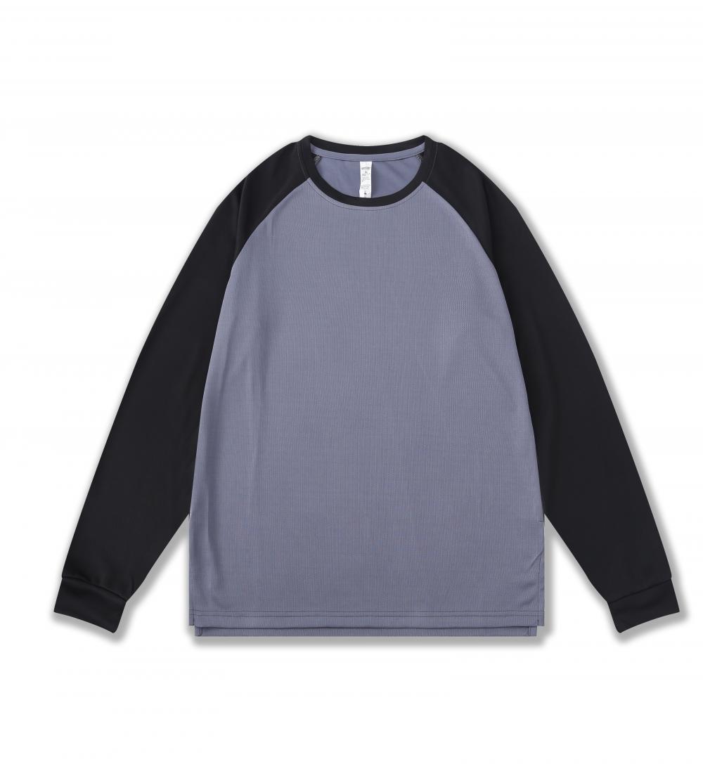 Calentamiento americano uniformes de baloncesto de color sólido cuello redondo deportivo camiseta de manga larga larga suelta secado rápido entrenamiento de sudor para hombres y mujeres fitness