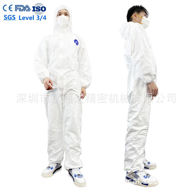 厂家供应出口Type3/4防护服医疗用途ASTM1671隔离衣65克EN1073-2