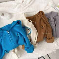 兒童毛衣外套男童春秋款女寶寶童裝小童連帽針織開衫洋氣0158A003