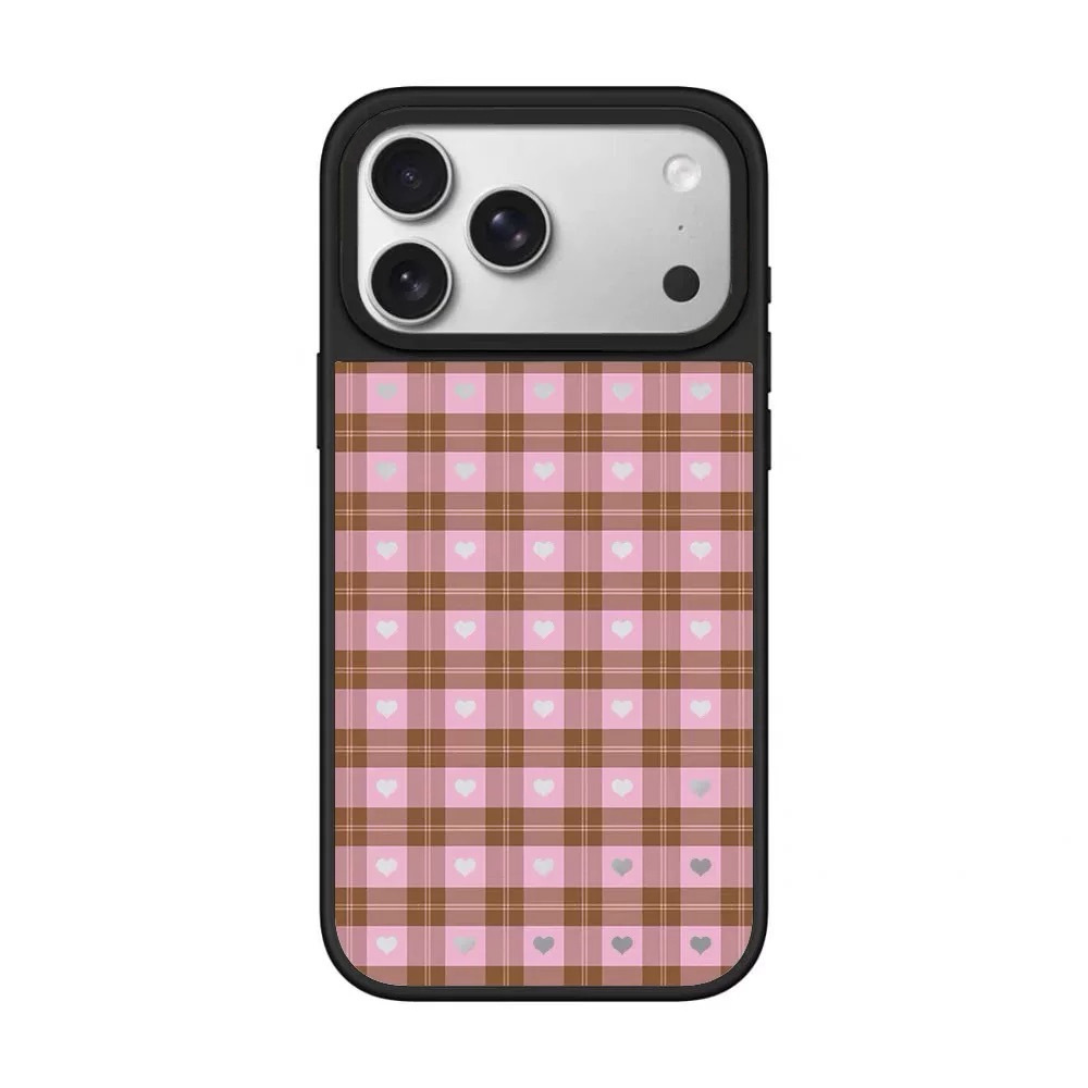 Magnetic Phone Case For Iphone 16 Pro With Mirror Grid Pattern_voghion.com