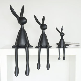 Modern Minimalist Abstract Cartoon Living Room Entrance TV Cabinet Long Ear Big Rabbit Sitting Posture Home Decorations