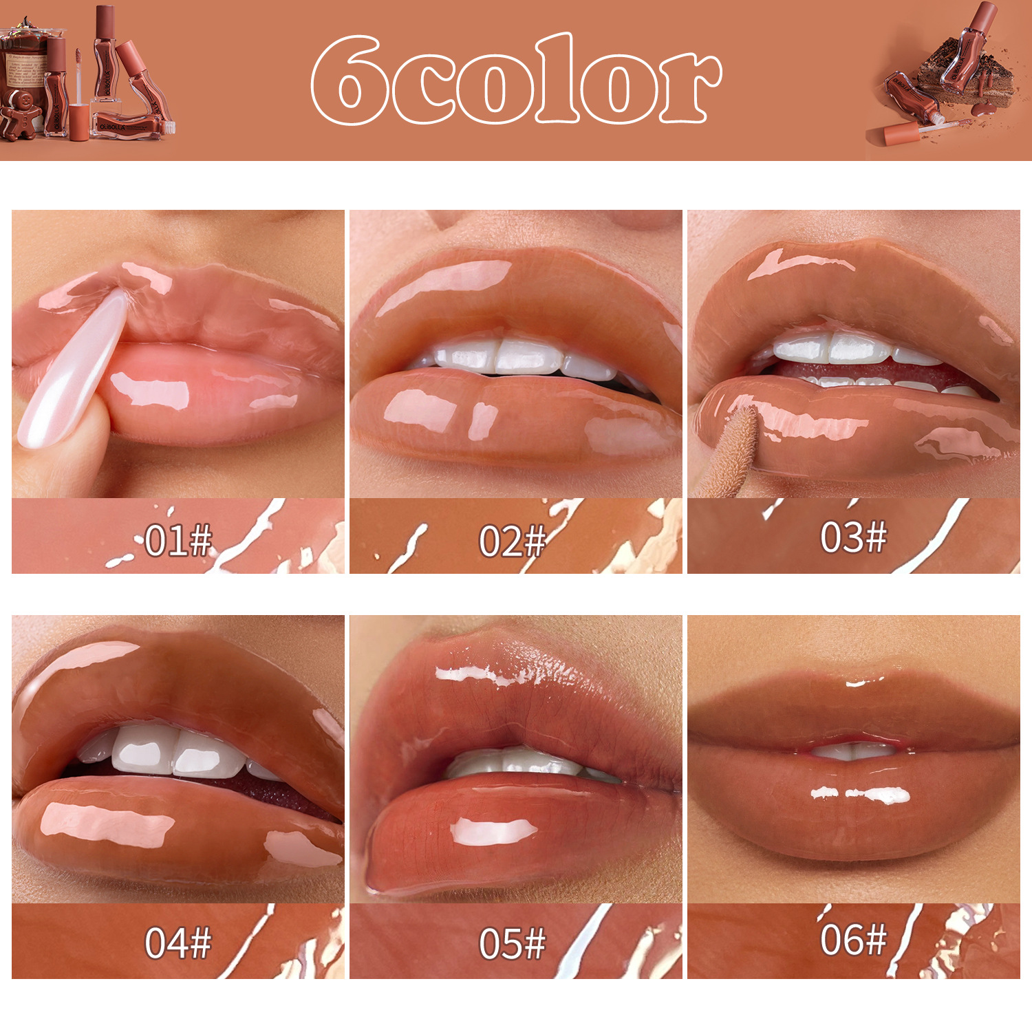 OLIBOLLA (Cross-border trading), nutritious lip gloss, mirror effect, intense hydration