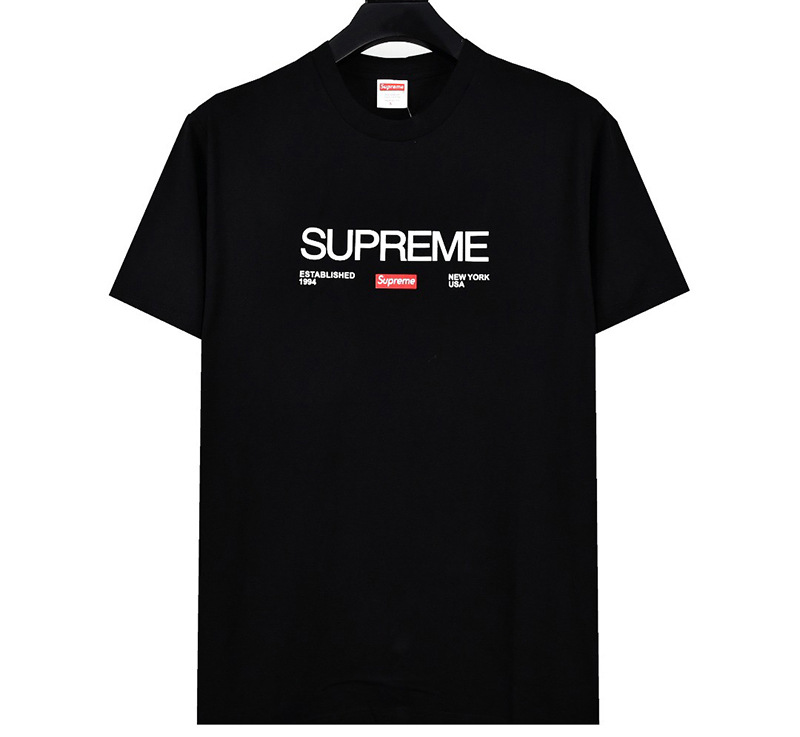ヘビーウェイトクロスボーダー アメリカンファッション Supreme レタープリント Tシャツ BOX ラウンドネック 半袖 メンズ レディース ゆったり カジュアル Tシャツ 男女兼用