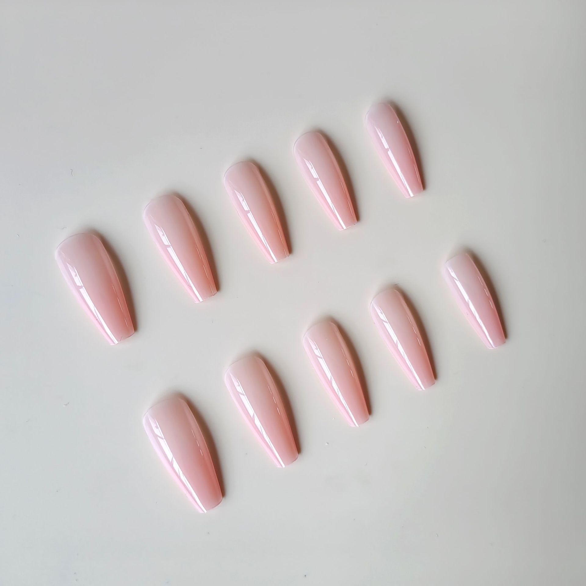 24pcs Long Press on Nails acrylic glossy long Fake Nail tip