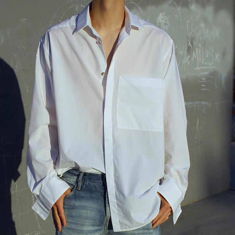 Fog Season 7 Main Line Loose Silhouette Cut Retro High Street White Heavy Men's Shirt Jerry Same Style Trend