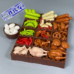 Мини-конструктор MOC: корзина с фруктами и продуктами