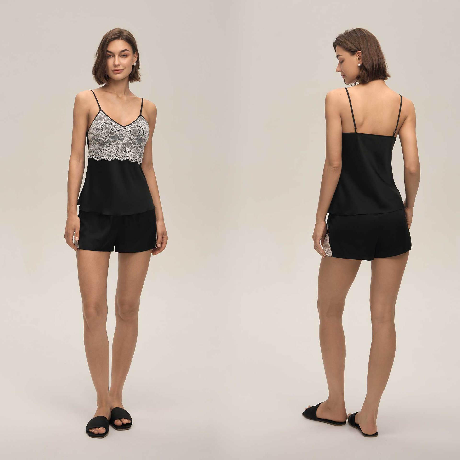 Nuevo Amazon Europa y Estados Unidos nuevos pantalones cortos de cordón de encaje transfronterizos DT3929 ropa casera para mujeres