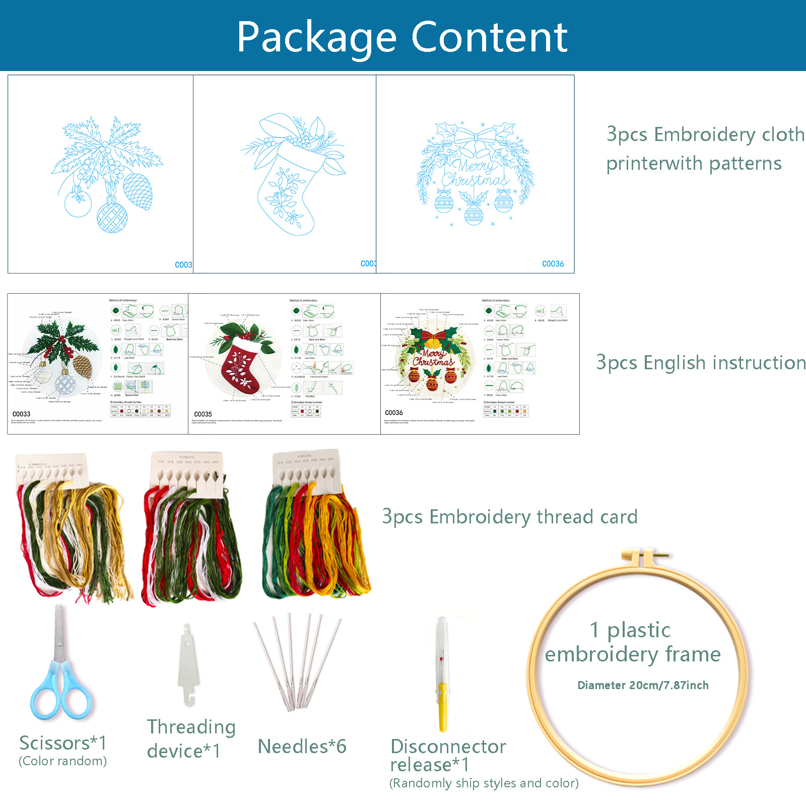 Navidad transfronteriza bordado a mano kit DIY material paquete de medias navideñas con campanas decoración del hogar de vacaciones al por mayor
