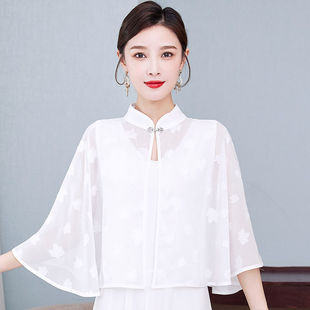 New Fashionable Chiffon Short Cape for Women in Summer, Sun Protection Thin Shawl with Skirt, Waistcoat, Top and Jacket