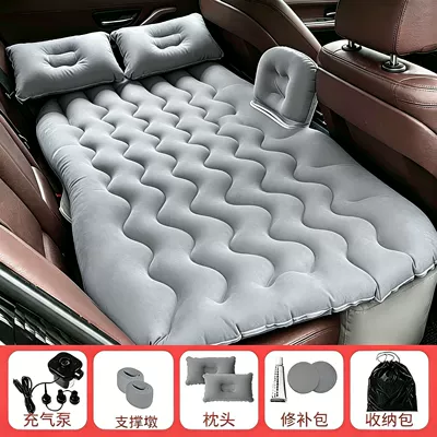 Vehicle-mounted inflatable bed – Direct Sales, Dropshipping, Car Inflatable - premium-gray-back-row-wave-pattern-inflatable-bed-storage-piers2-pillows2