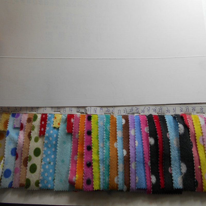 新款超柔剪毛印花圆点条纹毛绒布大小圆点七彩条玩具家纺时装面料