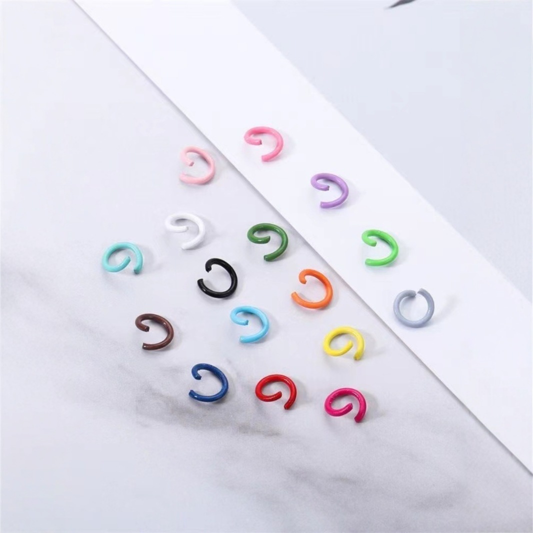 Round Colorful Open Ring Alloy Spray Paint DIY Jewelry Accessories Handmade Connecting Ring Single Ring Iron Ring C Ring Material