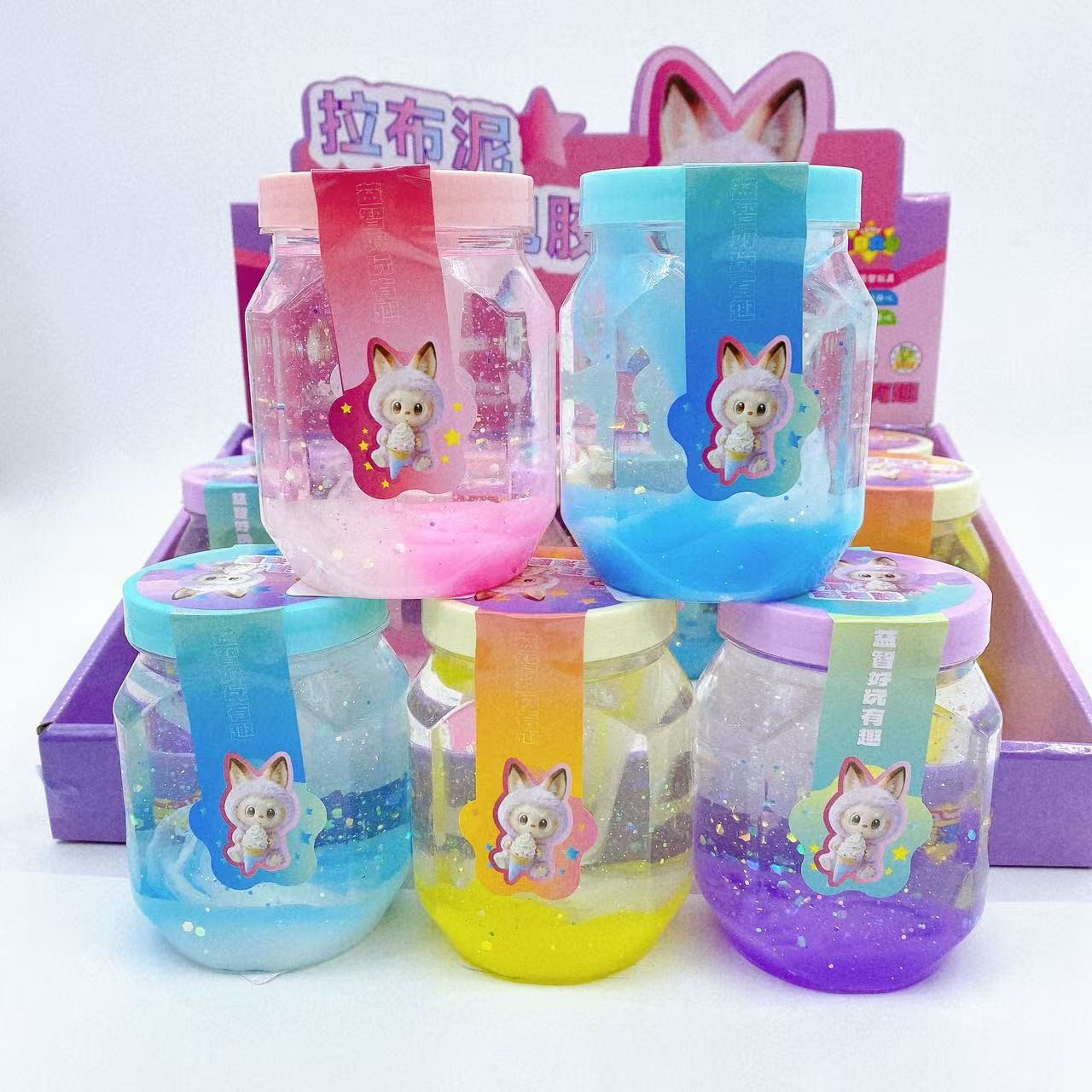 Nuevo pegamento espumante de alta permeabilidad, dibujos animados de barro de cristal, color brillante, alto valor de cara, cristal transparente, bricolaje, lote de barro de color DIY