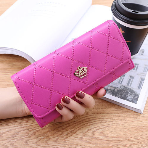  New Wallet Women Korean Version Large Capacity Long Wallet Trendy Women Thin Fashion Prismatic Gold Crown Wallet