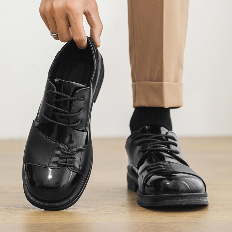 Scarpe Derby da uomo in pelle ShoeVault 2025, nuove, casual, autunnali, business, formali, da sposa, con punta quadrata_voghion.com