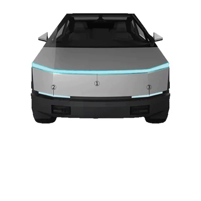 Cybertruck: Transparent headlight film, Auto Color Change Film