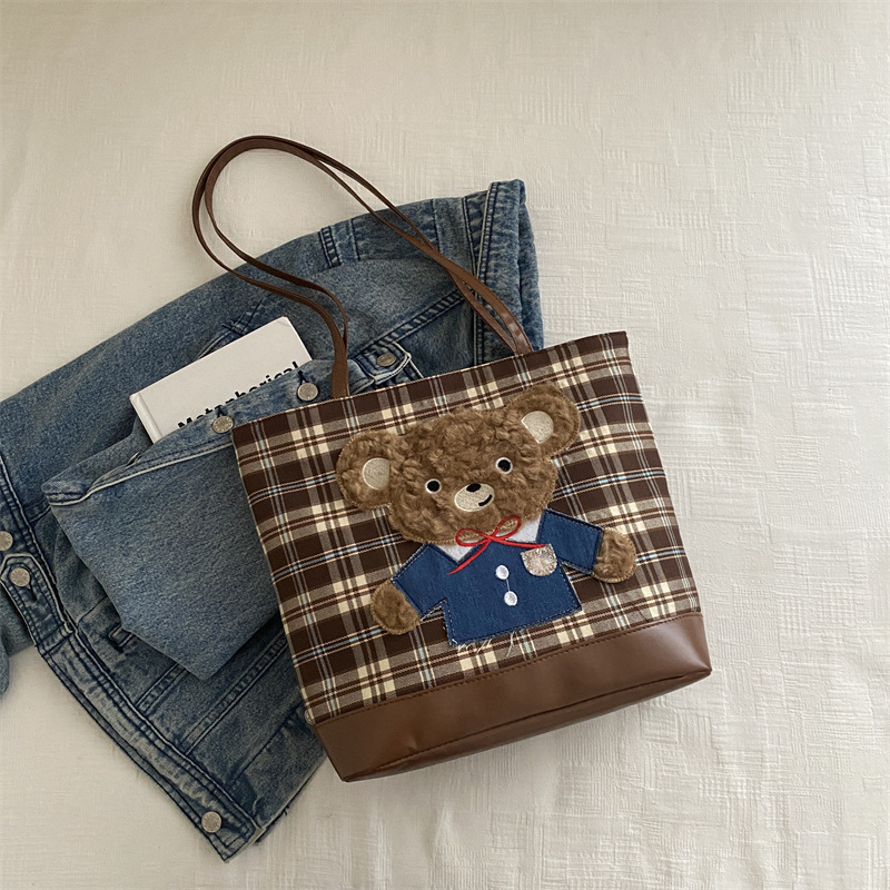 Bolsa de mochila retrógrada de tela de tela para mujeres 2024 nuevo otoño y invierno West Highland tote bolso de gran capacidad de ocio