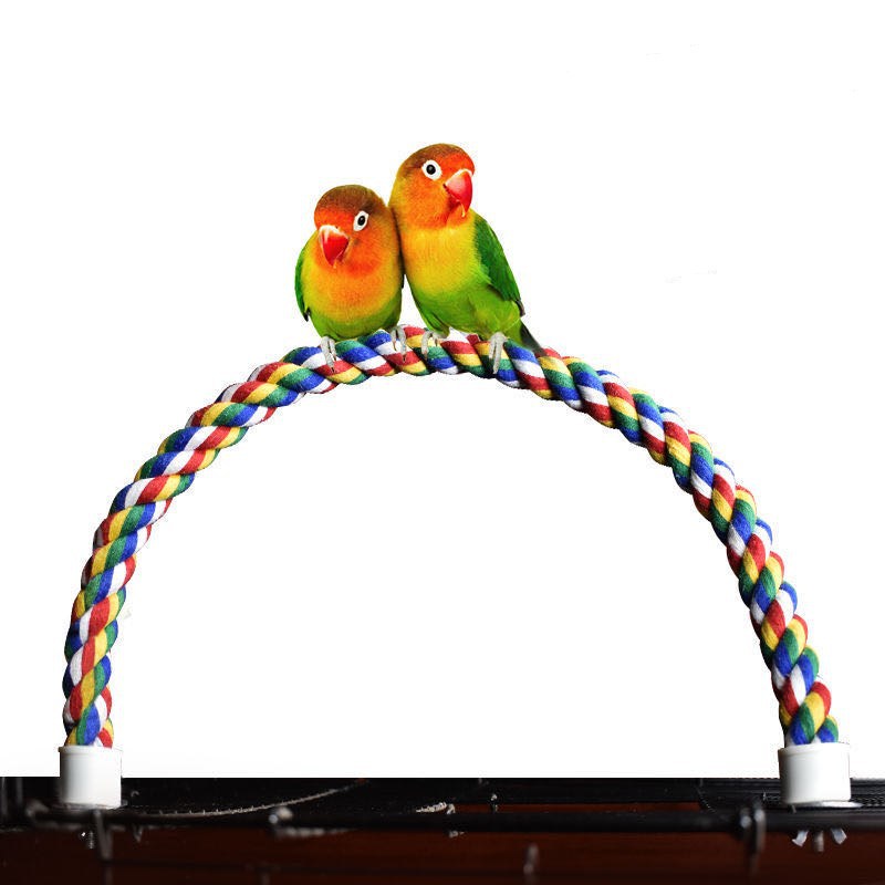 Parrot cotton rope climbing rope Parrot colorful cotton rope rotating ladder Colored cotton rope Birdcage climbing rope cotton rope standing stick