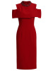 Hip wrapped skirt with diamond standing collar and half off shoulder banquet dress dress dress