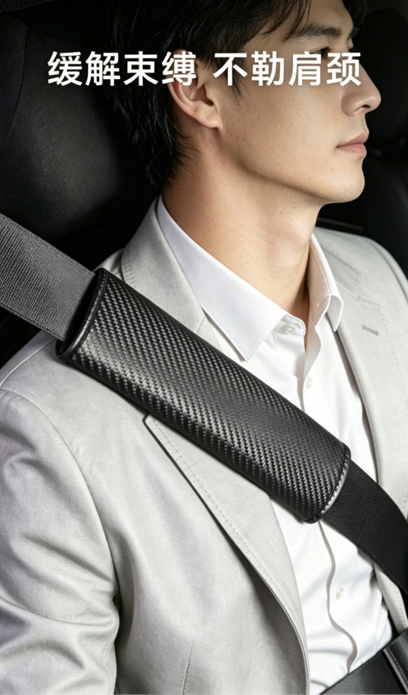 Car Seat Belt Cover Shoulder Cover Car Leather Shoulder Guard Anti-Strangle Protective Cover Pendant Car Interior Decoration Supplies
