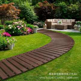 木质花园步道卷铺式走道草坪沙地后院木质户外木板路走道