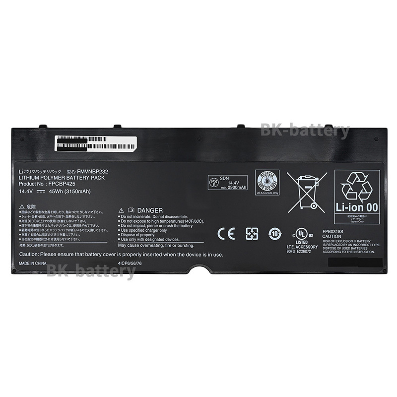 Suitable for Fujitsu Computer Fmvnbp232 Fpcbp425 Fpb0315S Notebook Battery 45Wh