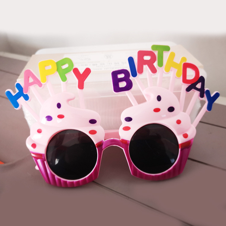 Gafas de cumpleaños creativas, divertidas, estilo influencer, decoración de fiesta