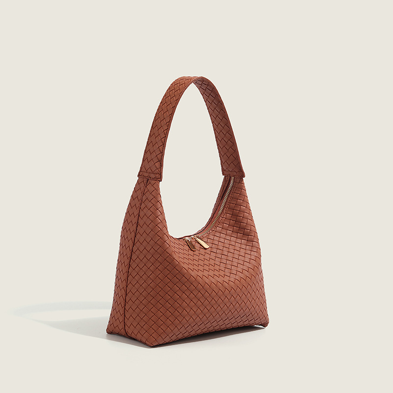 Korean Style New Woven Large Capacity Tote Bag Women's Shoulder Underarm Bag Fashion Versatile Luxury Handbag For Commuting - Thumbnail 2