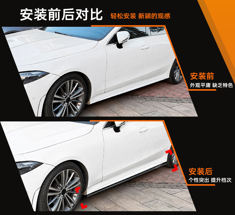Suitable for Mercedes-Benz Cls C257 Amg Line 2018+ Model Side Skirt Spoiler Exterior Decoration Cross-Border Modification