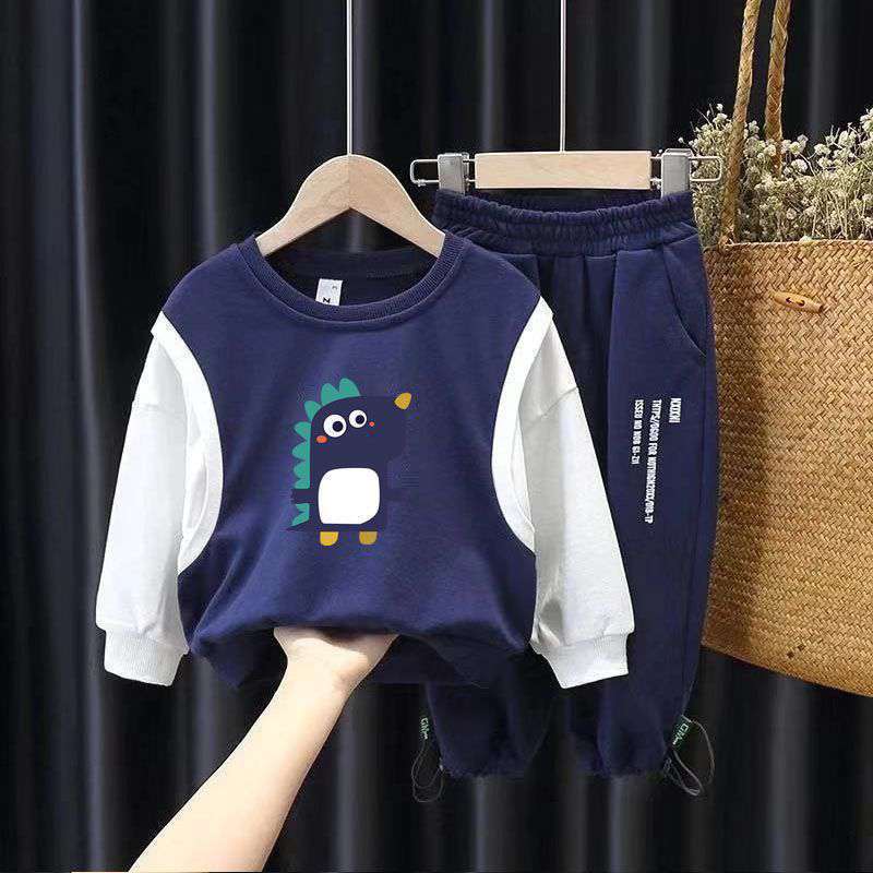 Herbst Koreanische Ausgabe Jungen Mode Langärmeliges Casual Zweiteiler Set für Jungen_voghion.com