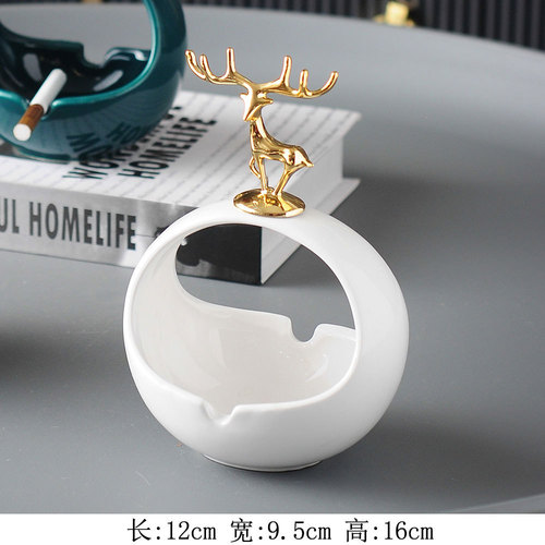 Ashtray Home Coffee Table Office Desktop Birthday Gift Living Room New Chinese Style Anti-Fly Ash Ceramic Ornaments Wholesale
