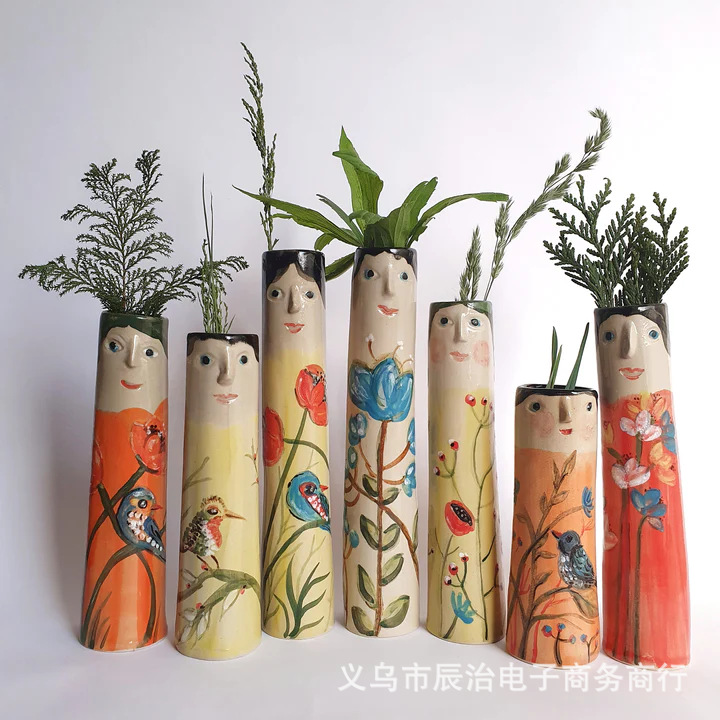 Cross-border Garden home Sunshine family flower bud vase home indoor outdoor vase art decoration sculpture ornaments