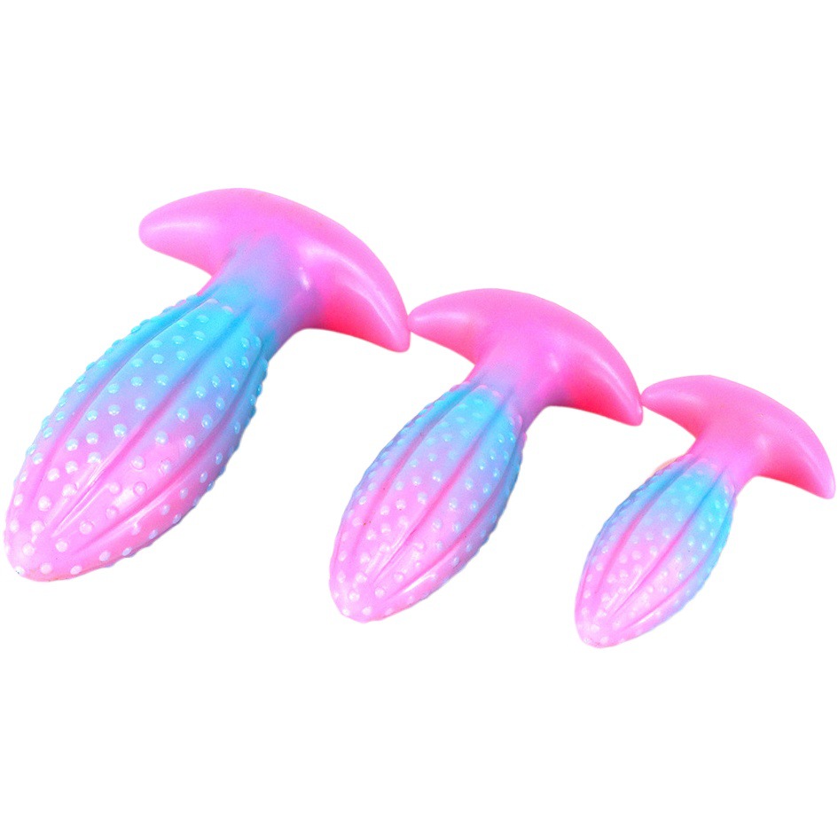 Color fluorescente luminoso Bola de cactus Silicona Anal plug SM back Court anal dilatador del sexo consolador suministros la vela